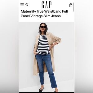 GAP Maternity Vintage slim Jeans, full panel, Sz 6 / 28